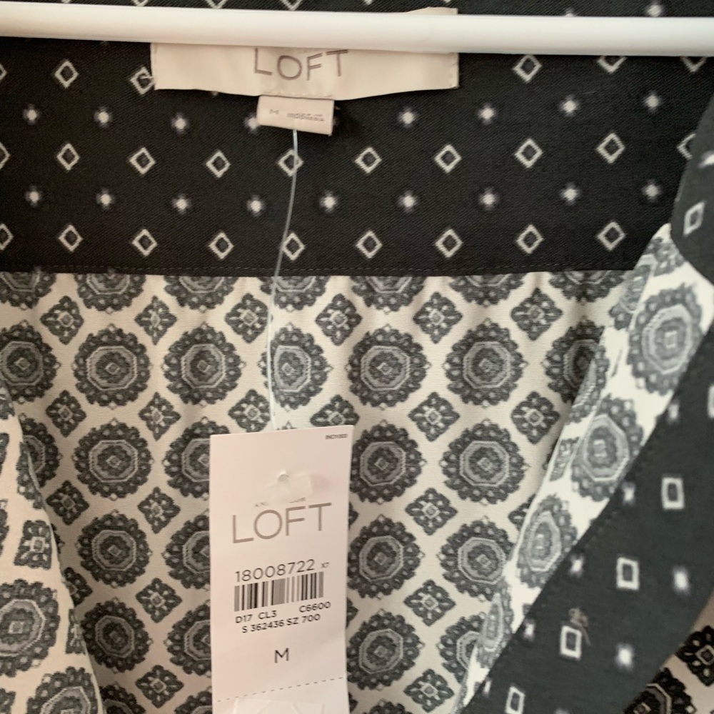 LOFT Patterned Long Sleeve Dress- NWT - Picture 3 of 5